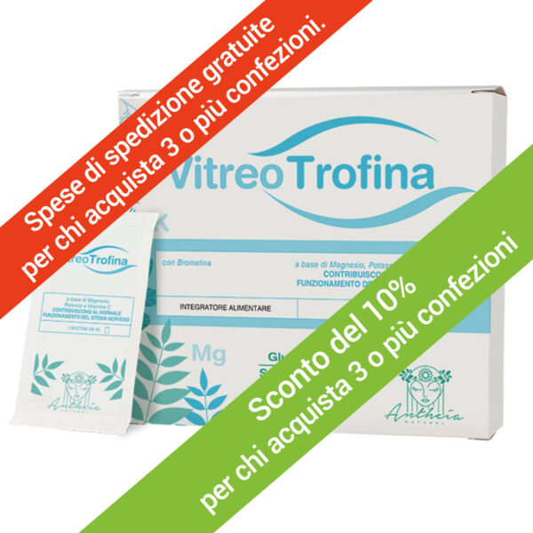 VitreoTrofina Integratore con magnesio, potassio, vitamina C e bromelina per un benessere nervoso e pressione equilibrata. 24 bustine.