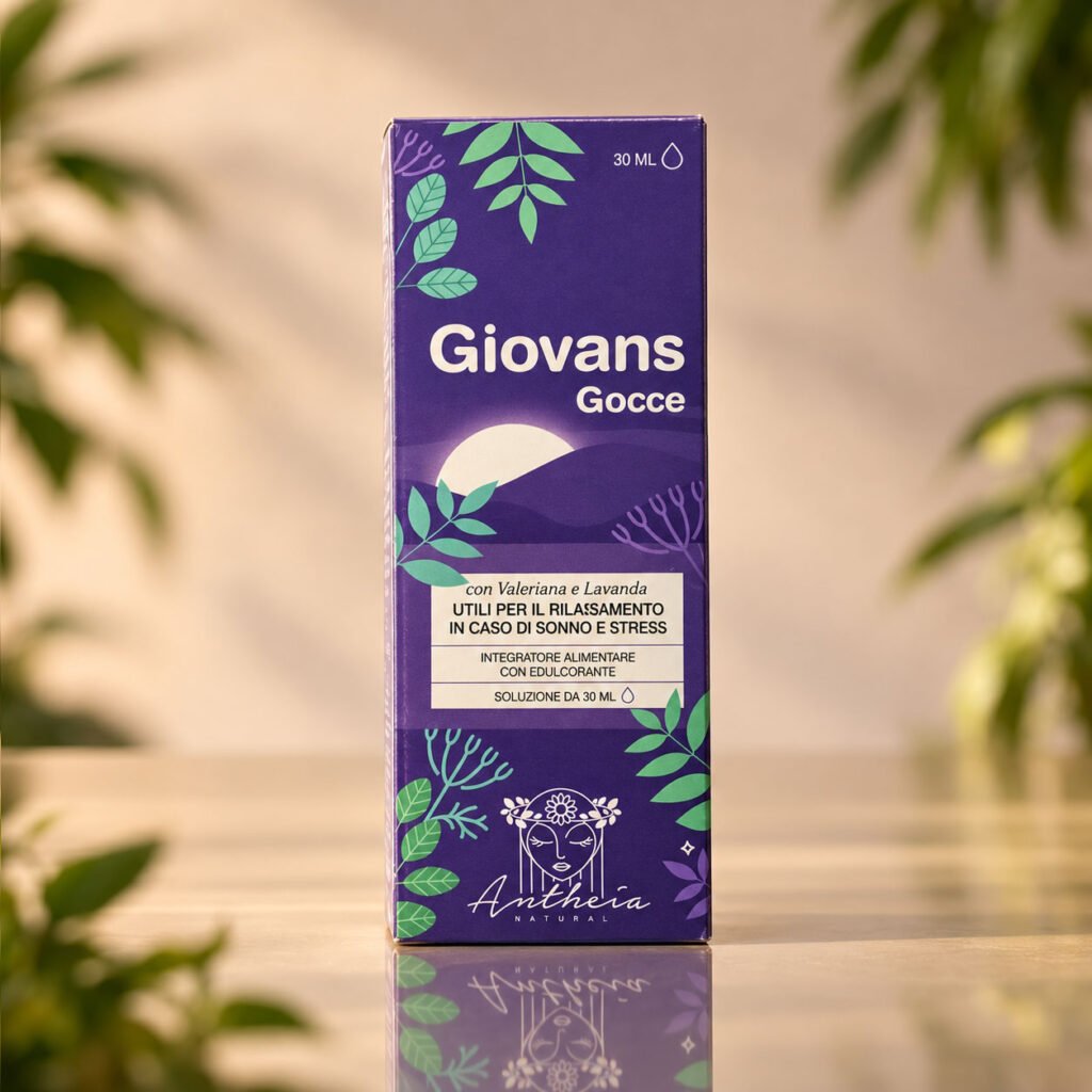 Giovans gocce con melatonina, valeriana e lavanda: supporto Sonno e Relax per ridurre il tempo di addormentamento.