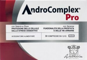AndroComplex Pro con Serenoa, Pigeo, Zinco e Selenio sostiene il benessere della prostata e delle vie urinarie e protegge dallo stress ossidativo.